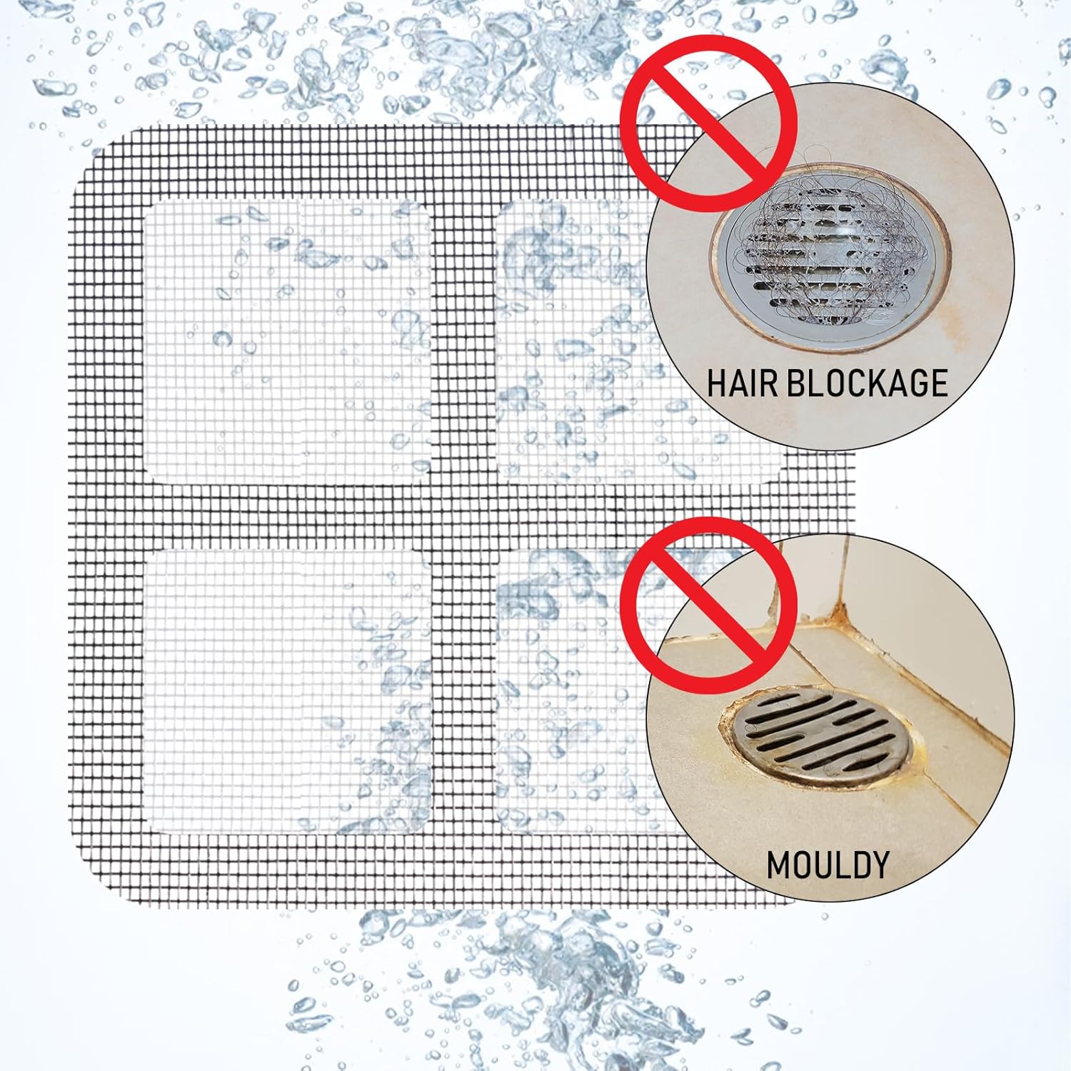 JINSILU 4x4 Drain Cover Hair Catcher 50 PCS Set 1