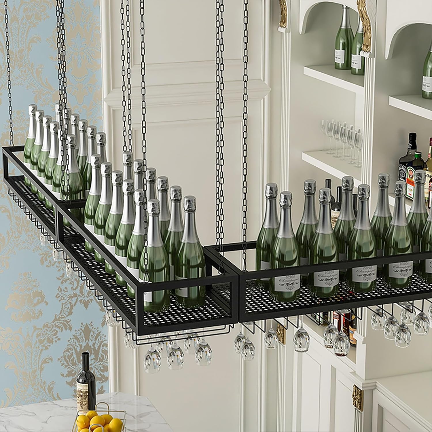 Adjustable Ceiling Wine Glass Holder with Iron Chain