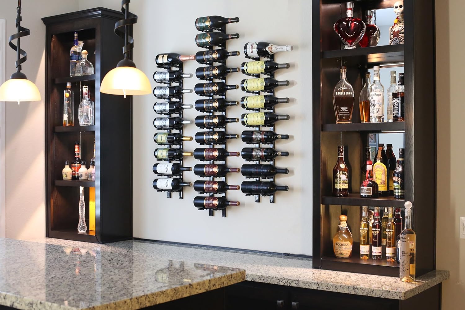 Ultra Wine Racks Wall Mounted 18 Bottle Matte Black Wine Storage
