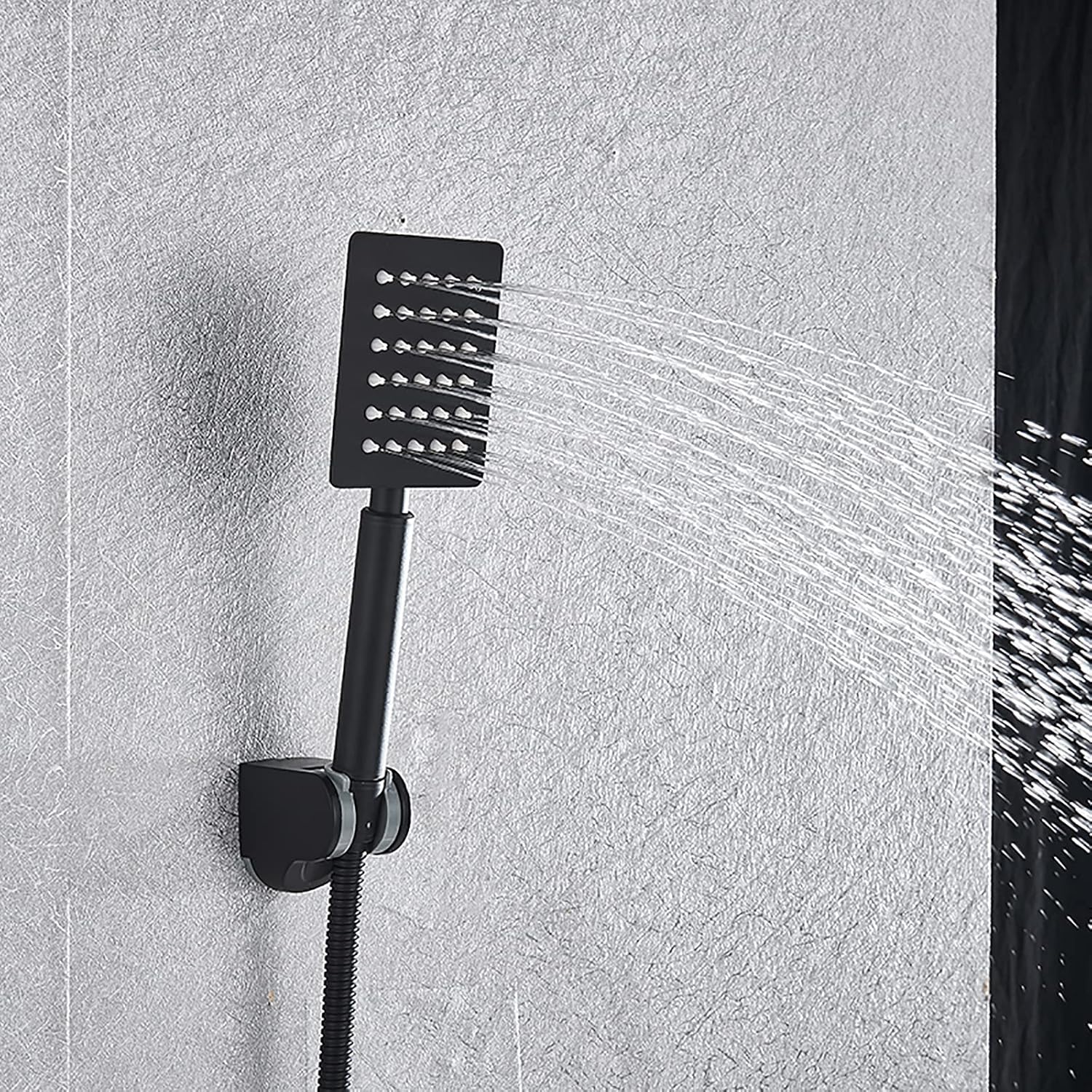 Wall Mounted Matte Black Shower Combo Set with Digital Display 1