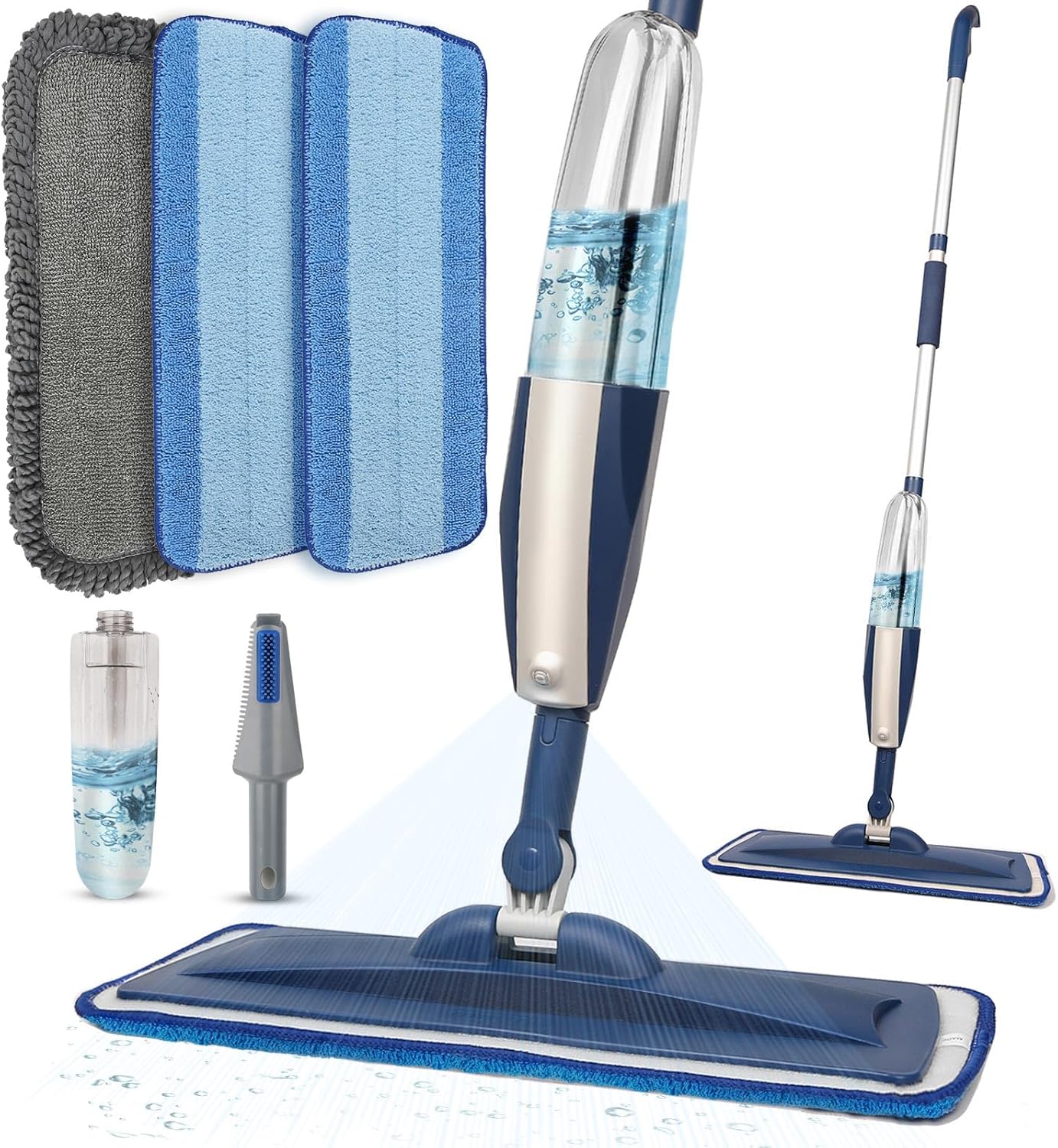 Panda Grip Wet Spray Mop with 14 oz Refill and 3 Microfiber Pads