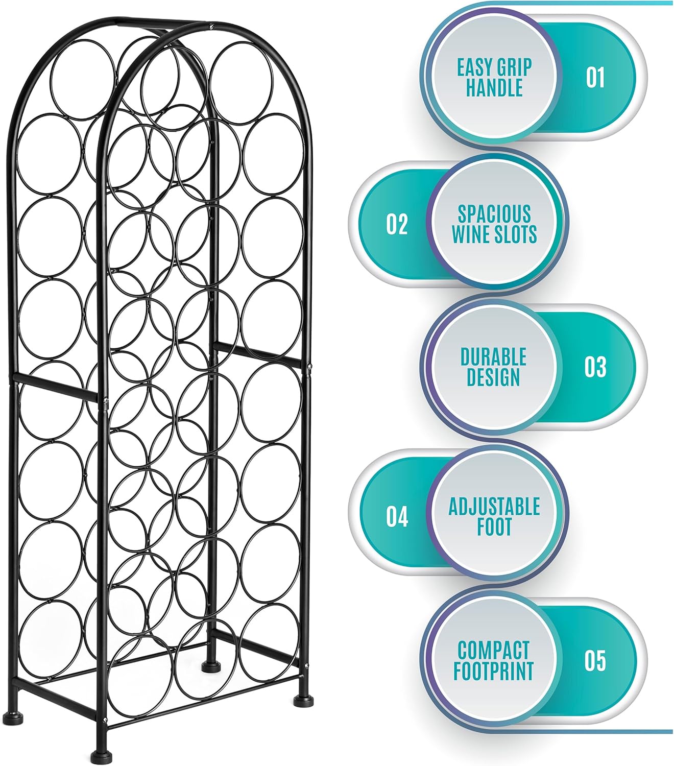 Sorbus Freestanding Wine Rack - 23 Bottle Storage