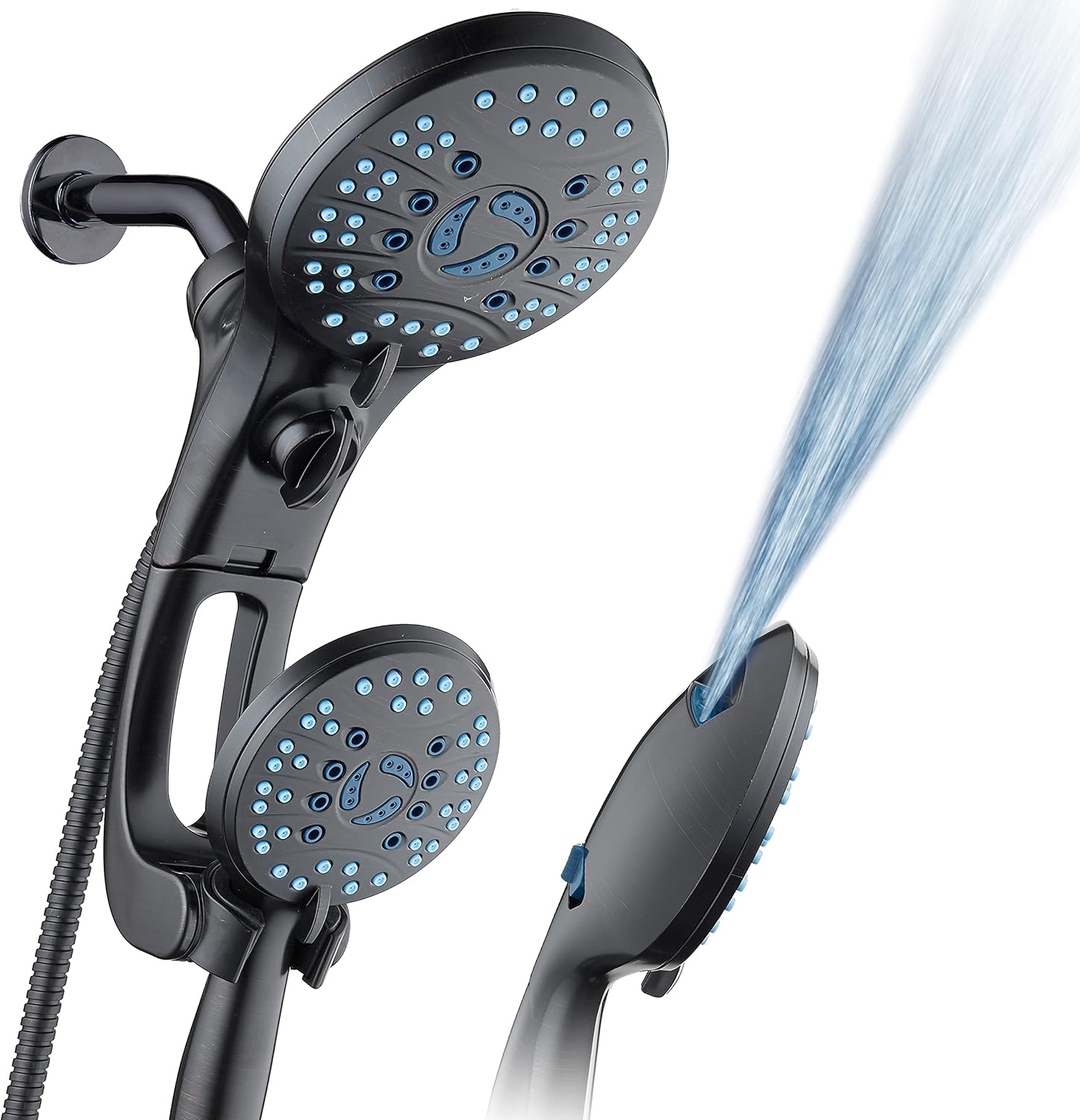 Hotel Spa AquaCare 50-Mode 3-Way Shower Head Combo with Adjustable Arm