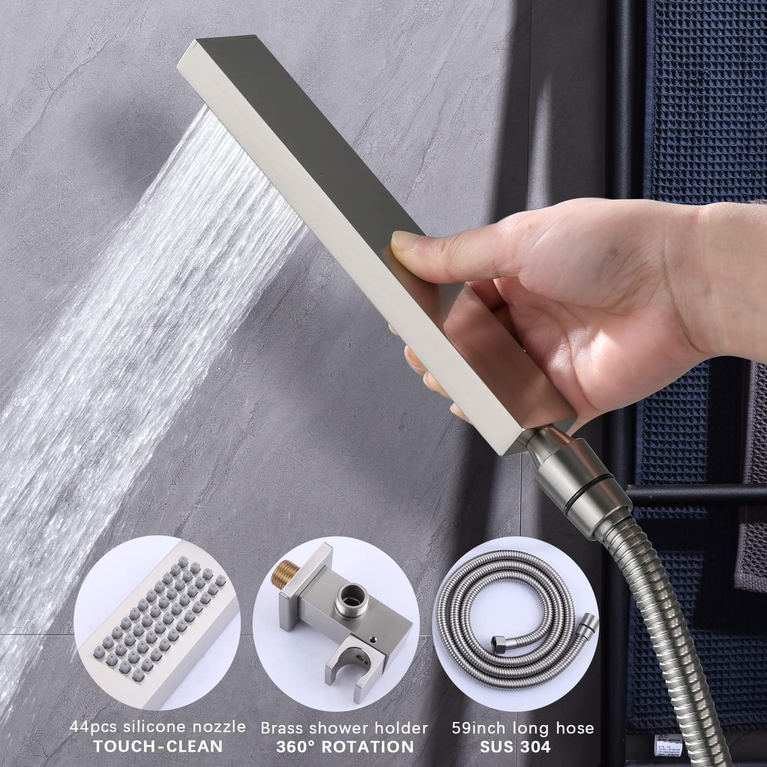 KATAIS Brushed Nickel Shower System with Digital Display 1