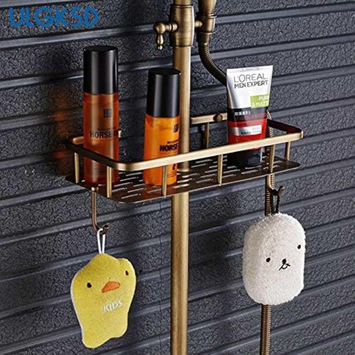 TECKI Antique Brass 8 Rainfall Shower Set with Handheld Sprayer