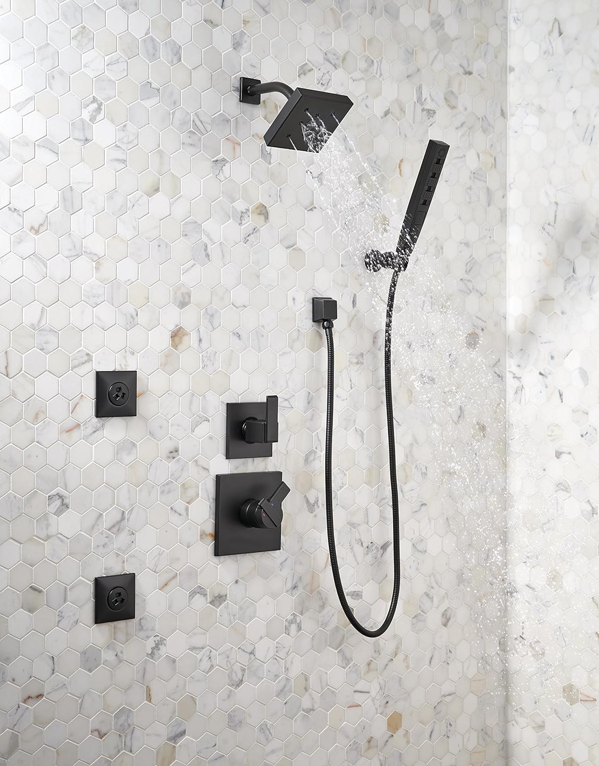 Delta H2Okinetic Hand Held Shower with Hose Matte Black