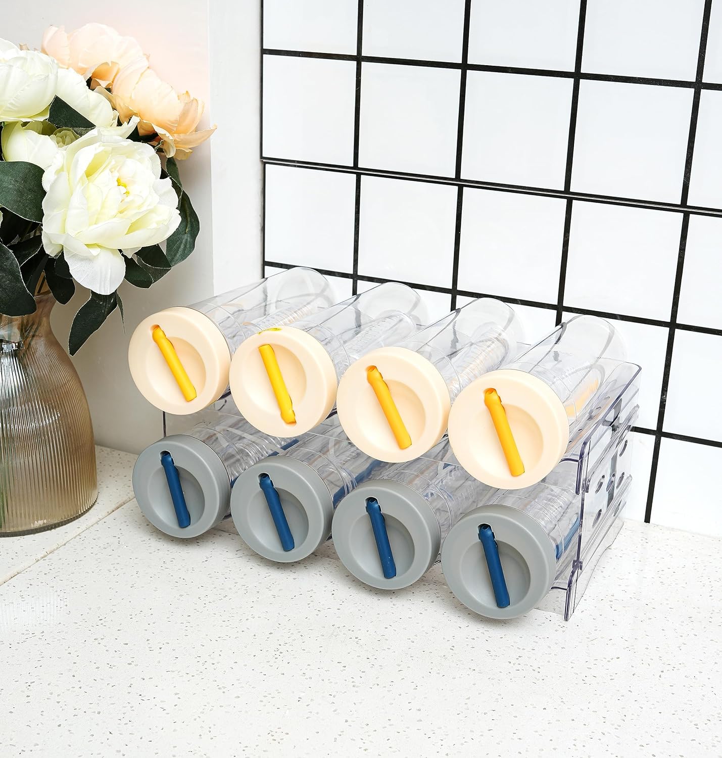 IEEK 4-Tier Stackable Water Bottle Holder for Kitchen