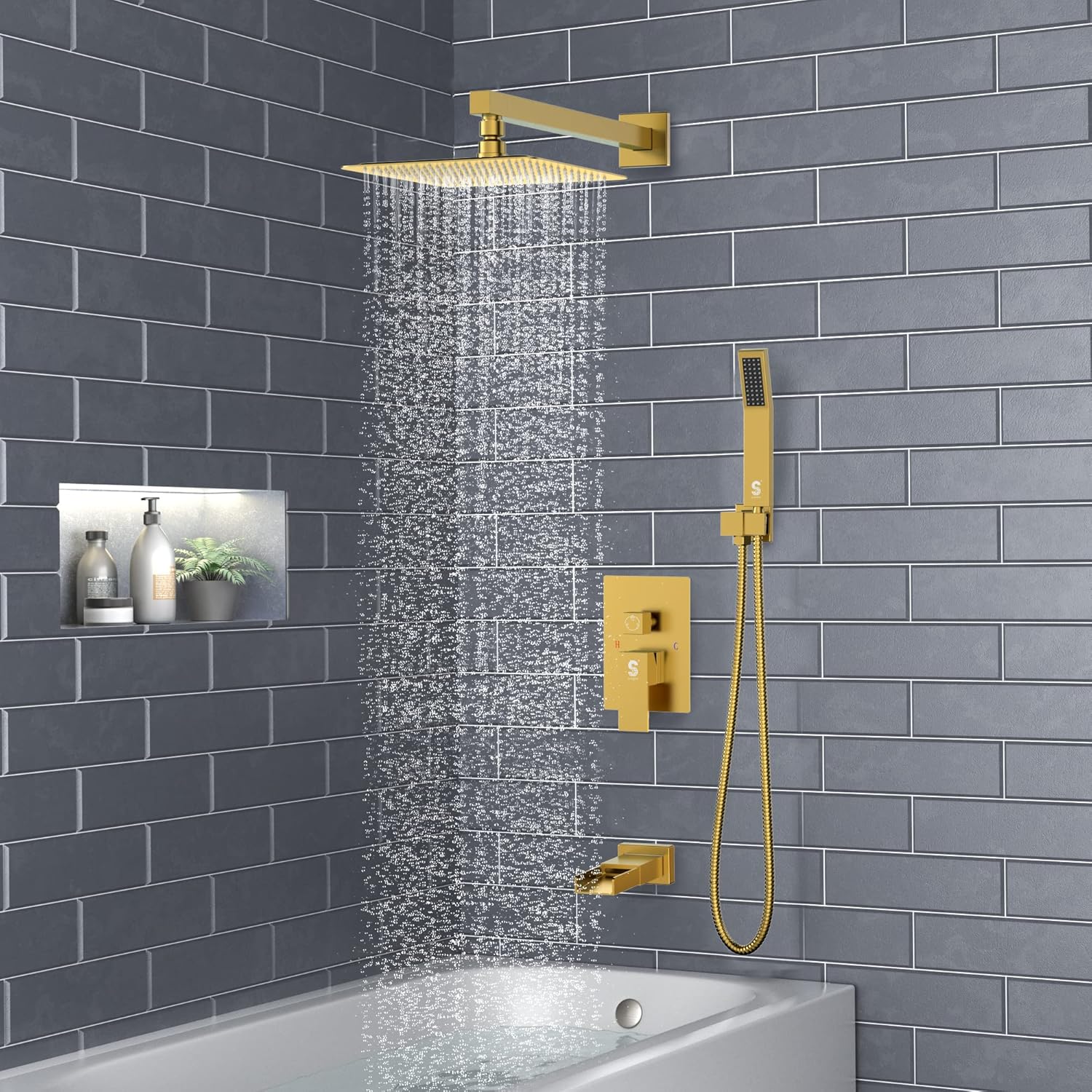 SR SUN RISE 12 Inch All Metal Square Shower System