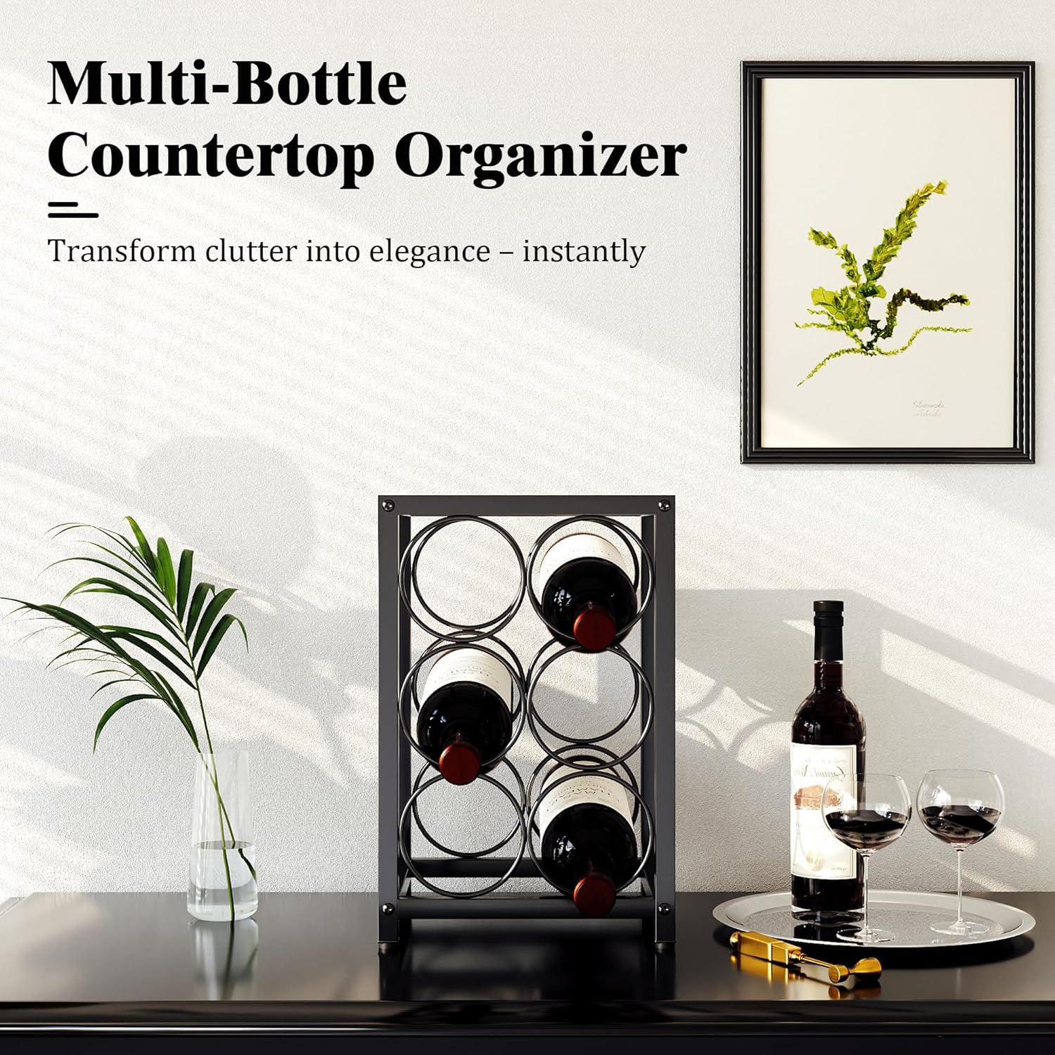 Hjarta Compact Wine Rack for Countertop and Cabinet