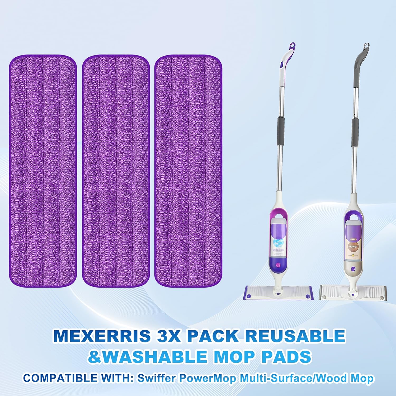 MEXERRIS Spray Mop with 3 Pads Refills for Wood Floor Cleaning