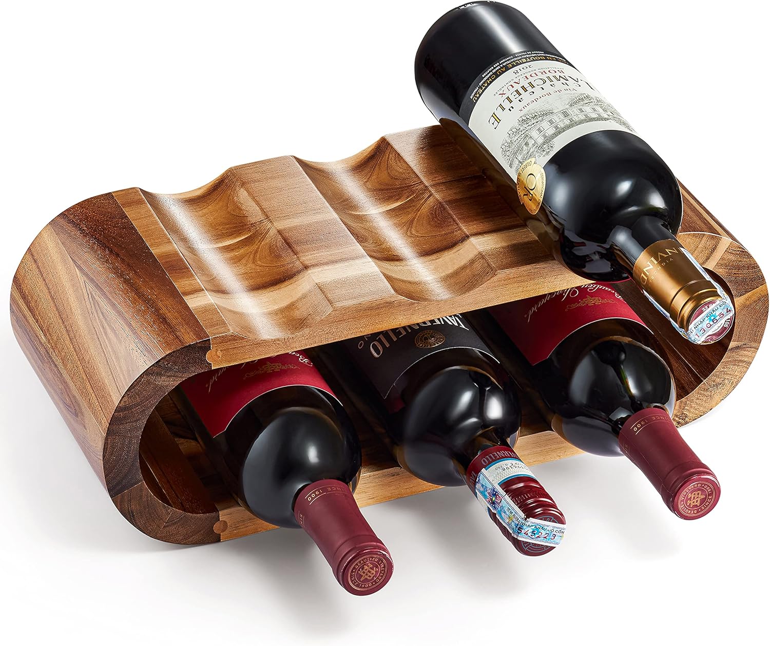 BLUEWEST 6 Bottle Wooden Wine Rack Stand 1