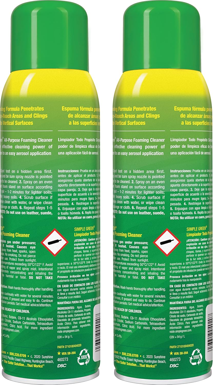 Simple Green All-Purpose Foaming Cleaner 20 Oz Pack of 2 1