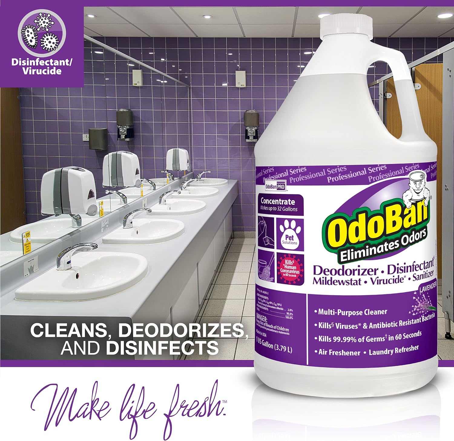 OdoBan Professional Disinfectant 2-Pack 1 Gallon Each