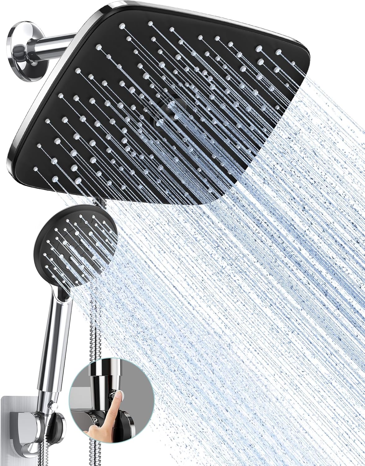 Veken 118 Inch Rain Shower Head with 5 Modes and 70 Hose