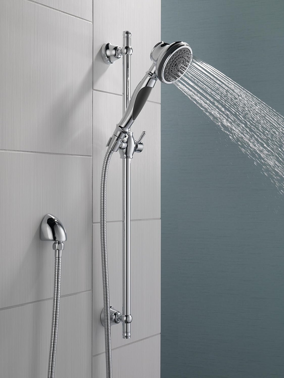 Delta Faucet 57021 Slide Bar Handshake Showerhead Chrome 4 Settings
