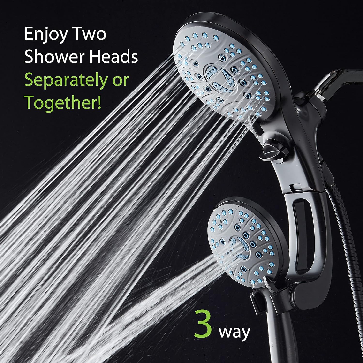 Hotel Spa AquaCare 50-Mode 3-Way Shower Head Combo with Adjustable Arm